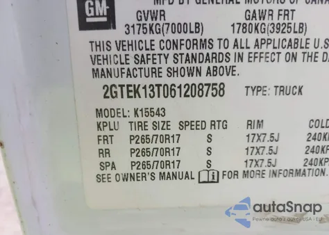 2006 GMC Sierra 1500 Sle1 z USA, uszkodzony, nr VIN 2GTEK13T061208758